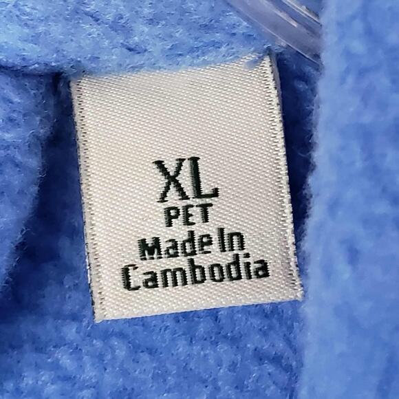 LL Bean Robe Fleece Blue Wrap Tie Belt Pockets Size Womens XLP New Cozy - Picture 9 of 12